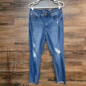 Seven7 Jeans Size 12 High Rise Legging Raw Step Hem Tummy Control Ripped